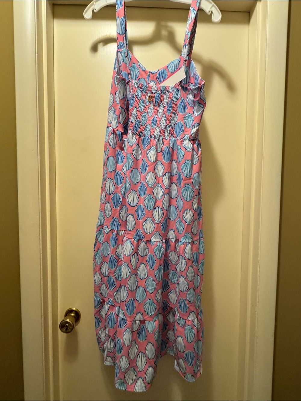 Simply Southern Pink Shell-Print Nightgown with Blue and White Shells